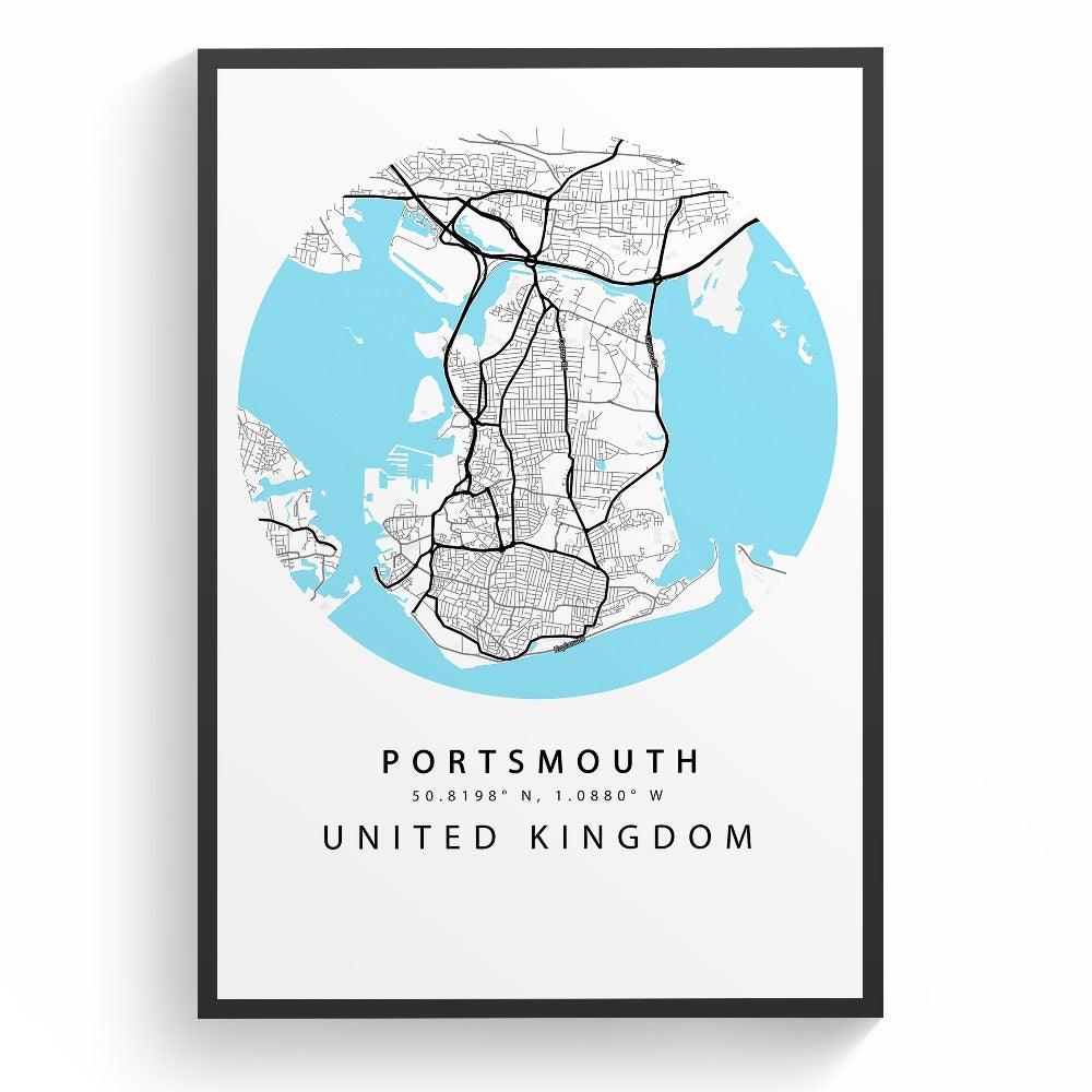 Portsmouth Street City Map Print - 98typesUK Maps