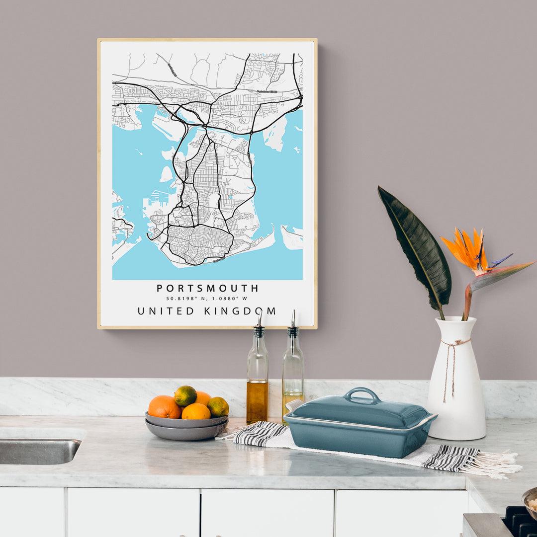 Portsmouth Street City Map Print - 98typesUK Maps
