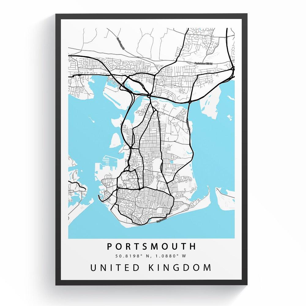 Portsmouth Street City Map Print - 98typesUK Maps