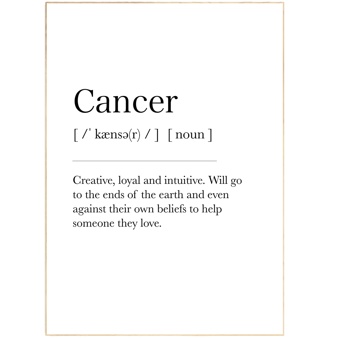 Cancer Definition Prints - 98typeszodiac