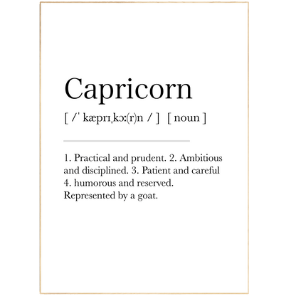 Capricorn Definition Prints - 98typeszodiac