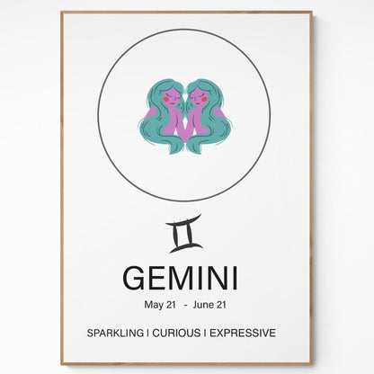 Gemini Sign Prints - 98typeszodiac