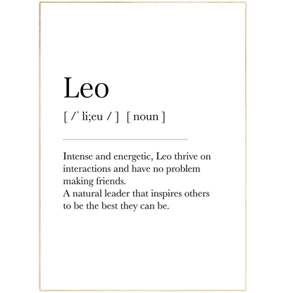Leo Definition Prints - 98typeszodiac