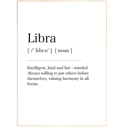 Libra Definition Prints - 98typeszodiac