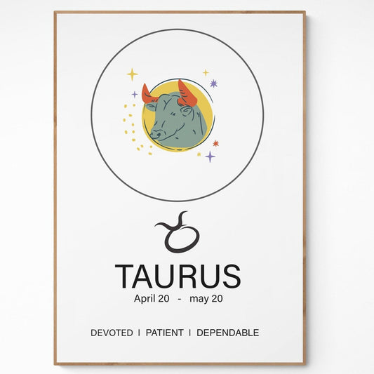 Taurus Sign Prints - 98typeszodiac